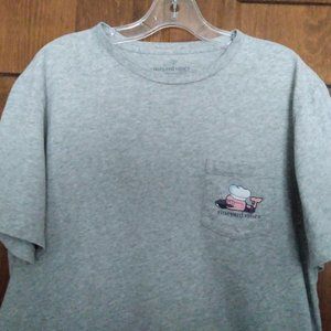 Vineyard Vines Mens T-Shirt Gray BBQ Grill Whale Size M